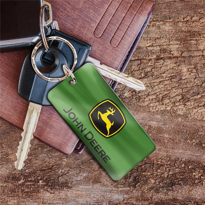 JOHN DEERE Trademark Rectangle Key Ring