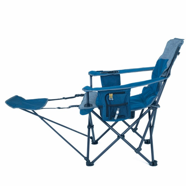 OZTRAIL Monarch Arm Chair with Footrest - Blue