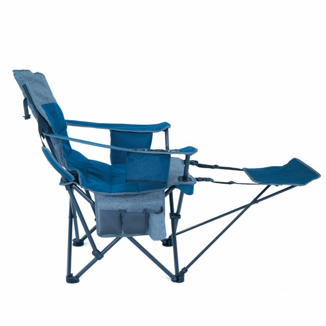 OZTRAIL Monarch Arm Chair with Footrest - Blue