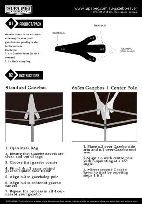 SUPA PEG Gazebo Saver 4pk