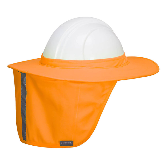 PORTWEST Hi-Vis Hard Hat Brim with Neck Shade - Orange