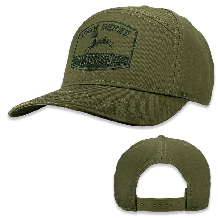 JOHN DEERE Cotton Twill 7 Panel Embroidered Cap Olive