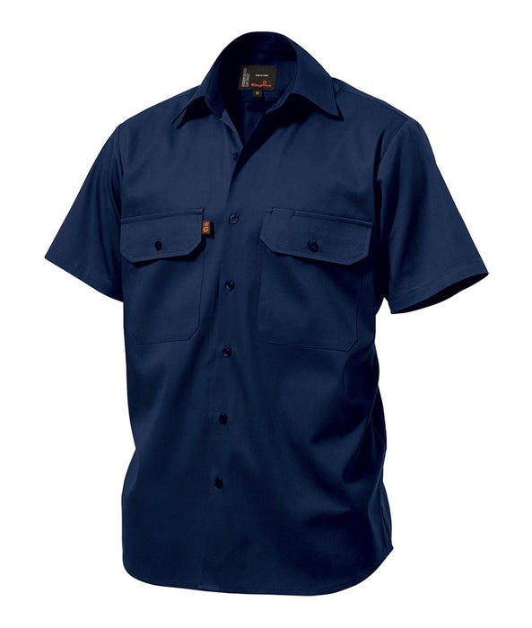 KING GEE Open Front Drill Short Sleeve Shirt