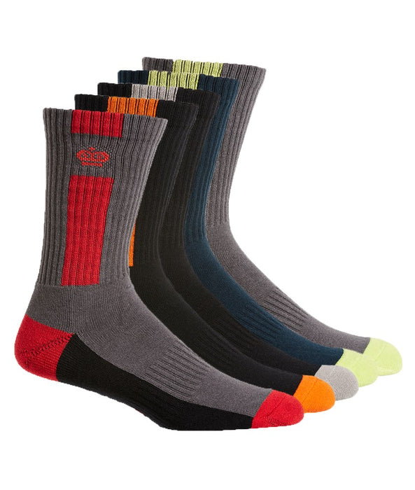 KING GEE Mens Cotton Crew Work Socks - 5 Pack