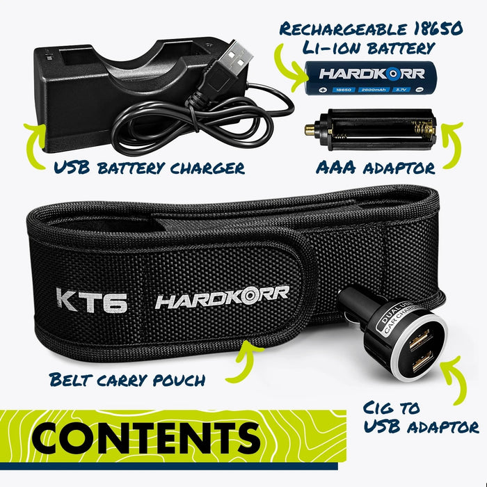 HARDKORR KT6 1000 Lumen Rechargable (10W) LED Torch