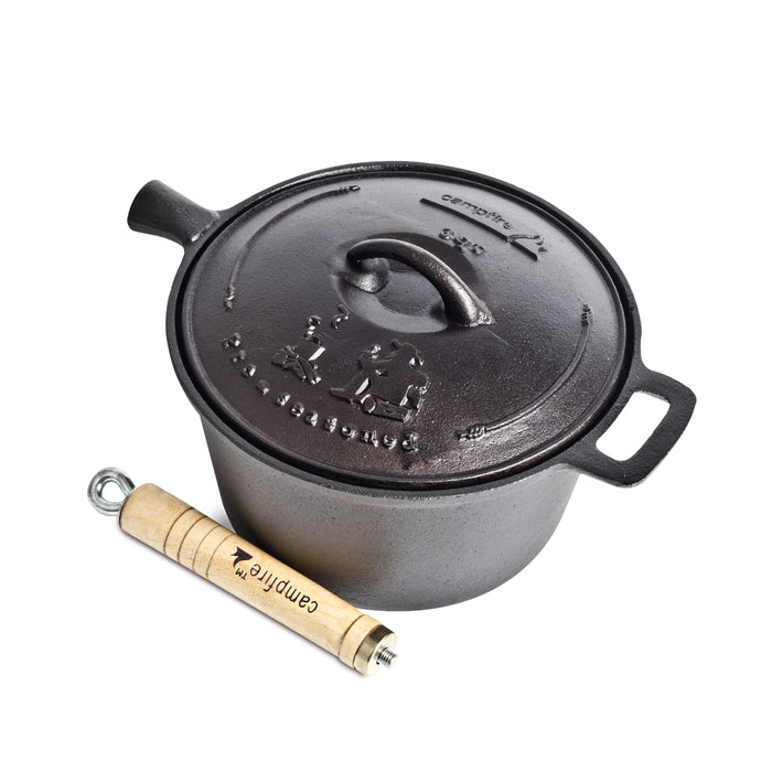 CAMPFIRE 3 Quart Cast Iron Saucepan