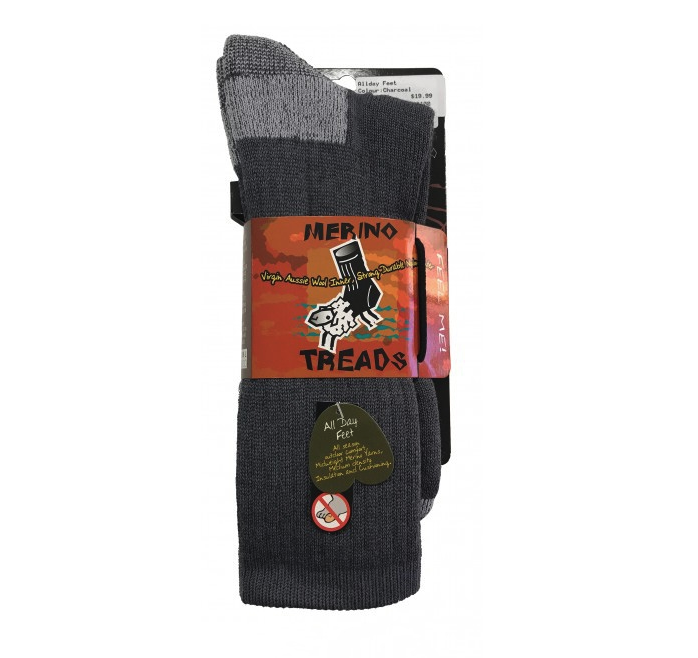 MERINO TREADS Liberty Legs Socks - Charcoal