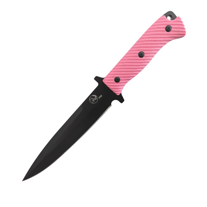 TASSIE TIGER KNIVES Pig Sticker Black Blade Pink Handle