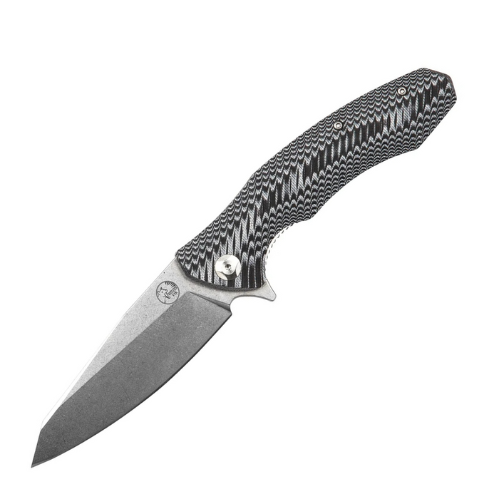 TASSIE TIGER KNIVES Folding Pocket Knife - Black & White