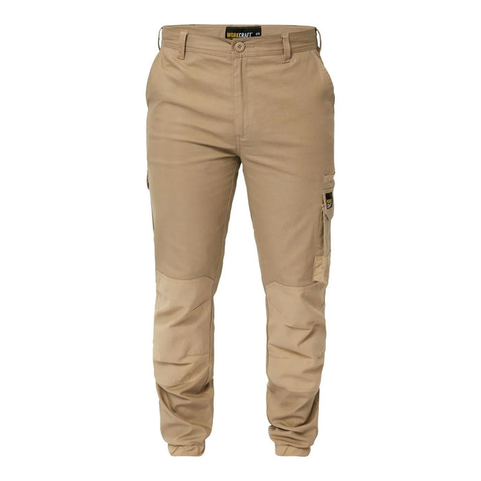 WORKCRAFT Stretch Cargo Pants with Elesticised Cuffed Hem