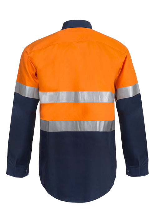 WORKCRAFT HiVis Cotton Long Sleev Shirt Tape