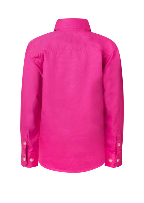 WORKCRAFT Kids Half Placket Long Sleeve Shirt