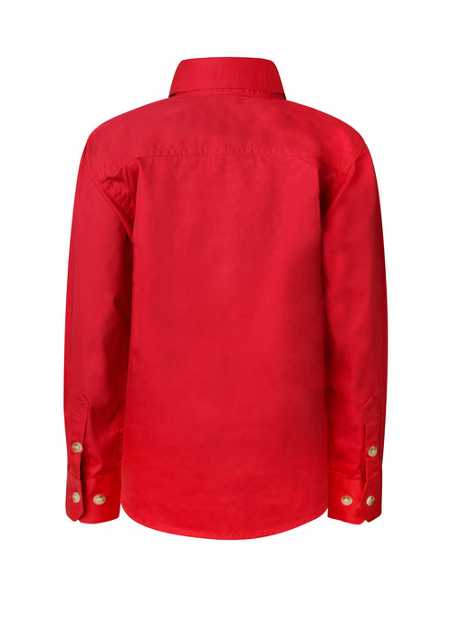 WORKCRAFT Kids Half Placket Long Sleeve Shirt