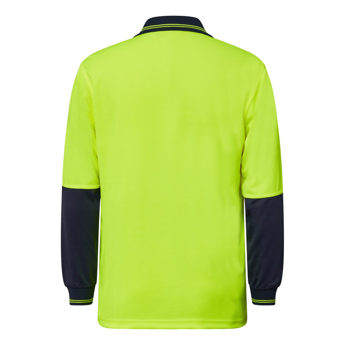 WORKCRAFT HiVis Two Tone LS Micromesh Polo