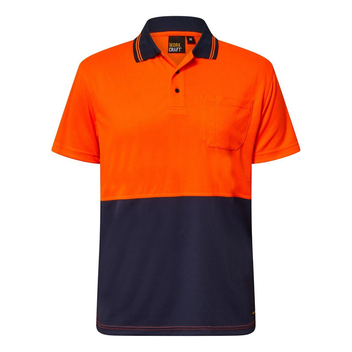 WORKCRAFT HiVis Two Tone SS Micromesh Polo