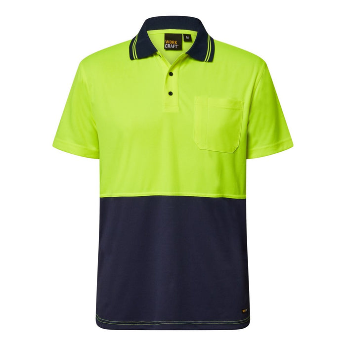 WORKCRAFT HiVis Two Tone SS Micromesh Polo