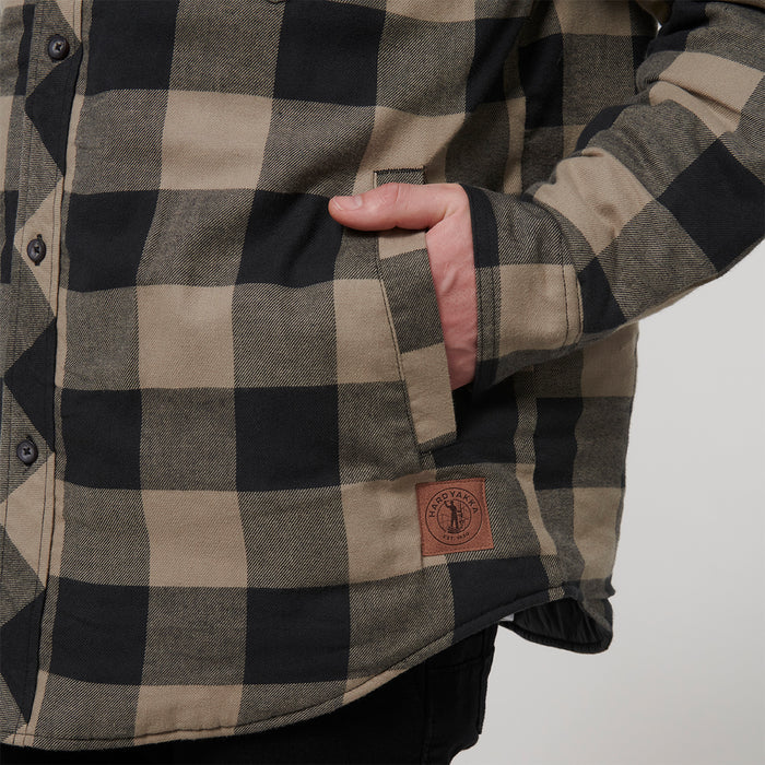HARD YAKKA Quilted Flannel Hooded Shacket