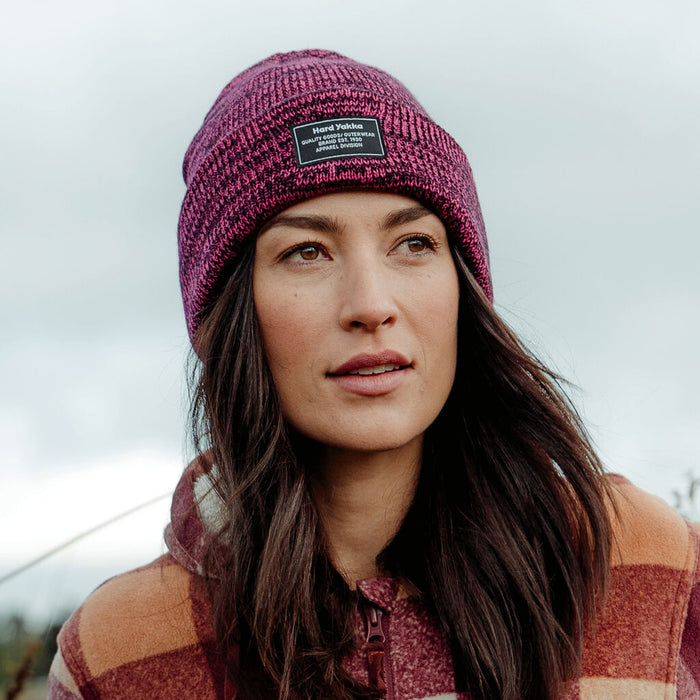 HARD YAKKA 2 Tone Twist Marle Beanie - Pink