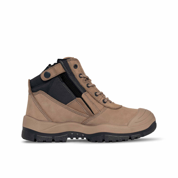 MONGREL 461 Zip Sided Scuff Cap Safety Boot - Stone