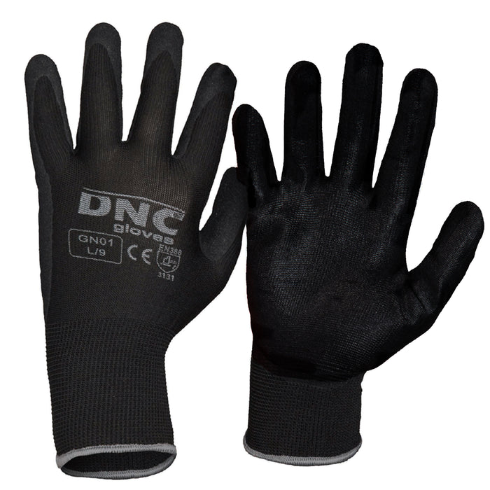 DNC Nitrile Basic/Smooth Finish Gloves - Black