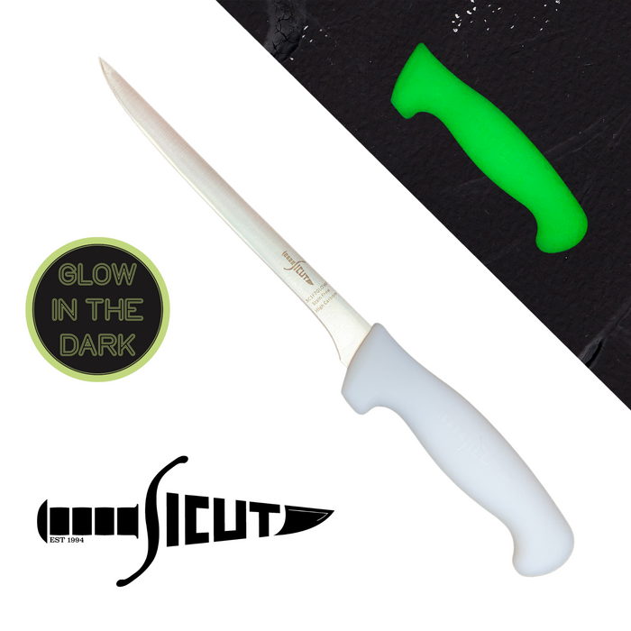SICUT Filleting Knife  7″ Blade with GLOW IN THE DARK HANDLE