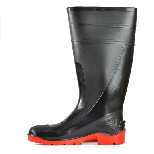 BATA Utility Safety Gumboots - Black/Red
